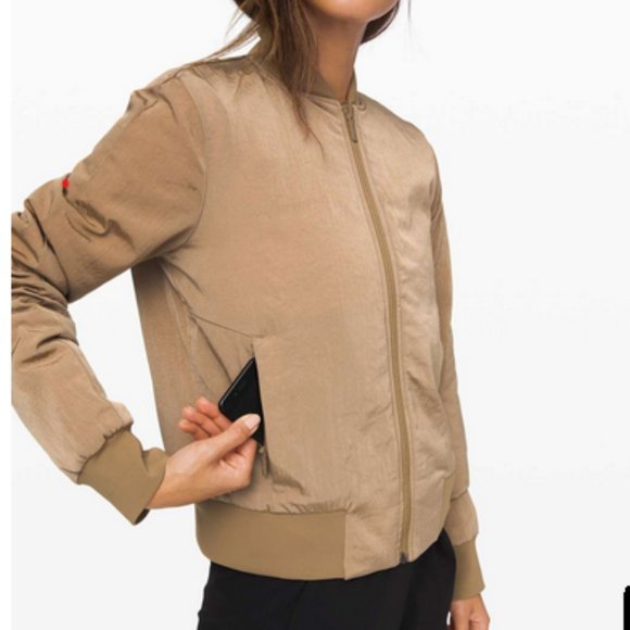 Lululemon Non-Stop Bomber *Reversible (Tan/Bronze) - Picture 3 of 9